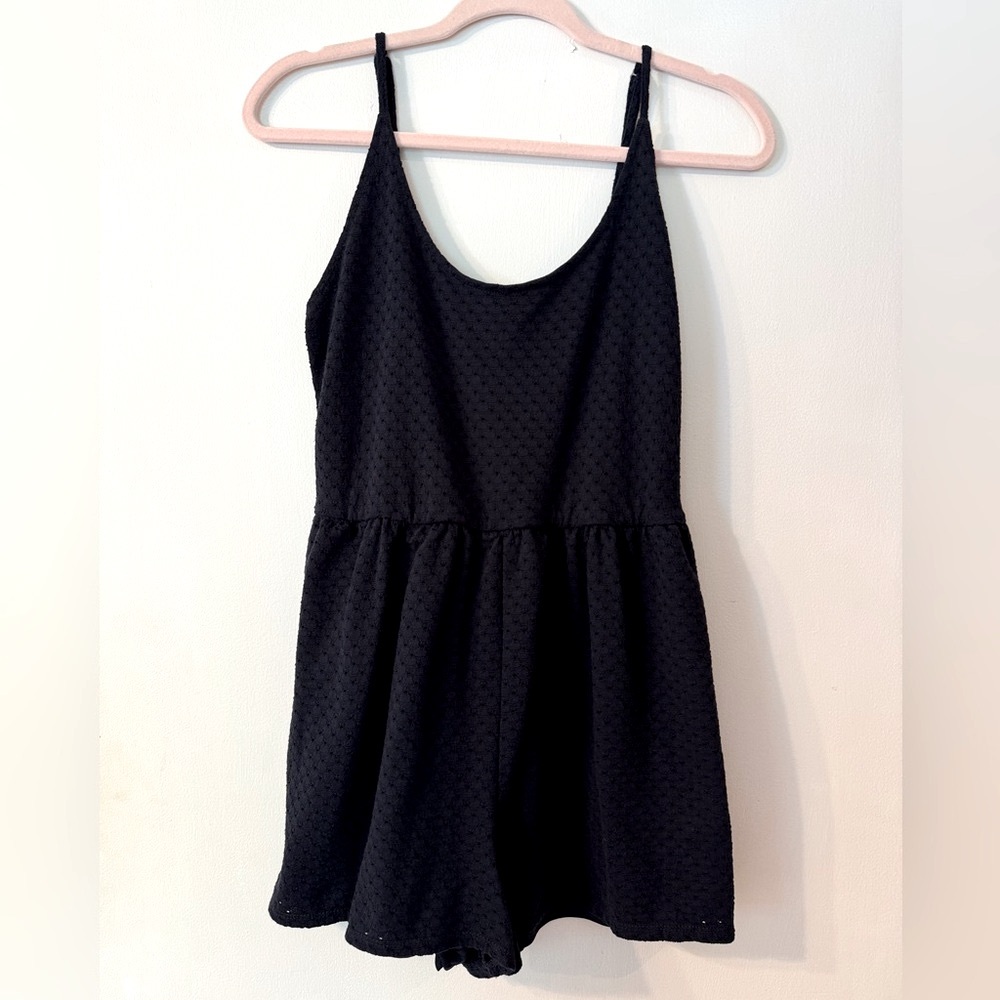Black/Navy Blue Sleeveless Romper